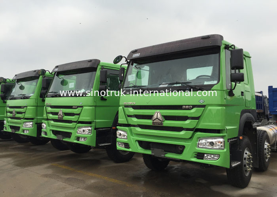 Green Color Chassis 371HP Tipper Dump Truck 12 Wheels LHD 60 - 70 Tons 28CBM