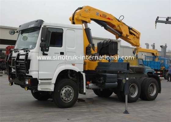 SINOTRUK Tractor Truck Mounted Hydraulic Crane 6X4 LHD 336HP XCMG 12 Tons Crane