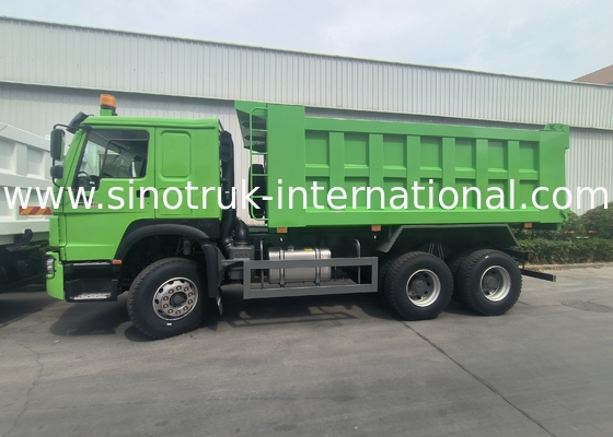 Sinotruk Howo Tipper Dump Truck Weichai 400hp 6 × 4 Lhd Zielony Środkowy Podnoszenie
