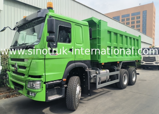 Sinotruk Howo Tipper Dump Truck Weichai 400hp 6 × 4 Lhd Zielony Środkowy Podnoszenie