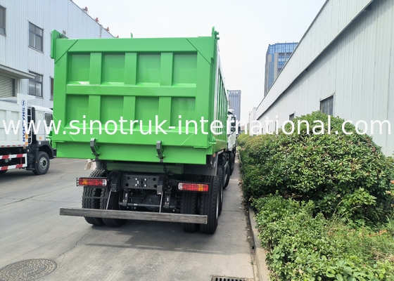 Sinotruk Howo Tipper Dump Truck Weichai 400hp 6 × 4 Lhd Zielony Środkowy Podnoszenie