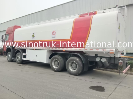 SINOTRUK HOWO Czerwony wóz z czołgami olejowymi 400KM 8×4 12 kół Duża pojemność