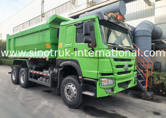 Sinotruk Howo Traktor z wywrotem 380KM 6 × 4 U Kształt ładunkowy Korpus zielony Kolor