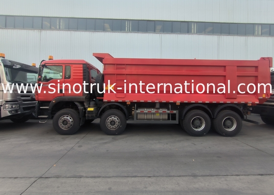 Sinotruk Howo Tinder Dump Truck Tx 400hp Euro 2 8 × 4 Lhd U Shape Cargo Box Red