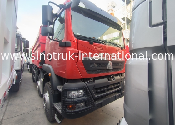 Sinotruk Howo Tinder Dump Truck Tx 400hp Euro 2 8 × 4 Lhd U Shape Cargo Box Red