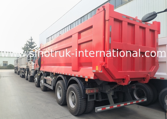 Sinotruk Howo Tinder Dump Truck Tx 400hp Euro 2 8 × 4 Lhd U Shape Cargo Box Red