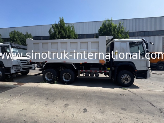 Silnik SINOTRUK 371KM 6 × 4 LHD HOWO Wywrotka Biała 19-20CBM Środkowe podnoszenie