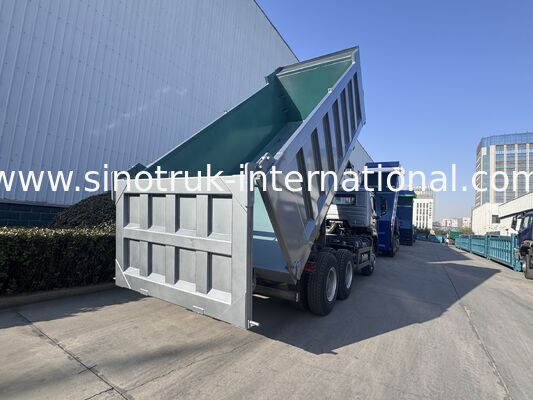 SINOTRUK HOHAN Nowy Howo Tipper Dump Truck Środkowe Podnoszenie 6 × 4 RHD Cargo Box 19-20CBM Kolor dostosowany do klienta Diament Srebrny 400KM