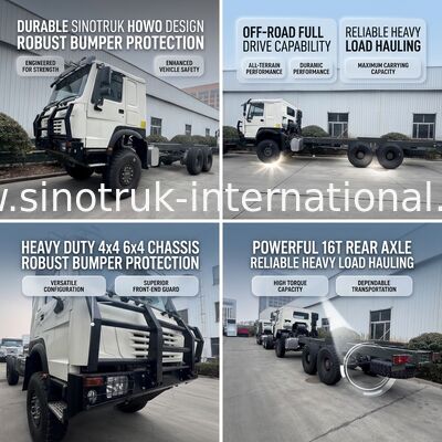 Podwozie ciężarówki SINOTRUK HOWO 6X6 z napędem na wszystkie koła, podwozie towarowe z zderzakiem