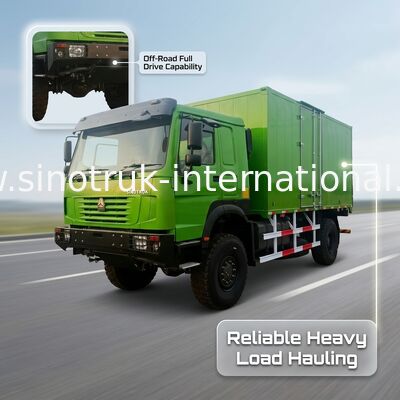 Ciężarówka 4X4 LHD do przewozu ładunków z przestrzenią ładunkową 5000*2300*2300 mm i tylną osią 16T do transportu ciężkiego