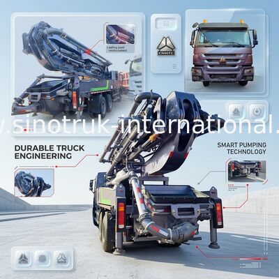 Wysokiego wzrostu mistrzostwo HOWO 380HP Smart Pump Trucks 52m Boom 6x4 trakcja dla niezrównanego pionowego wrzucania