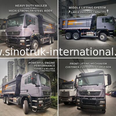 Wywracarka SINOTRUK HOWO TX z mocnym silnikiem 380 KM, ładownością 30-40 ton i systemem podnoszenia pośrodku