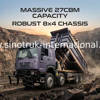 400 KM dla ciężkich ładunków, 27 CBM dla większego ładunku: Szary 8x4 Dump Truck