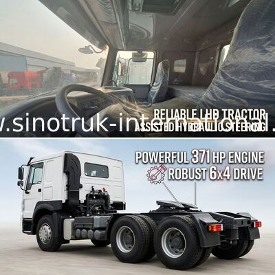 HOWO A7 Używany wózek ciągnikowy LHD 6X4 Euro 2 371 KM z napędem hydraulicznym