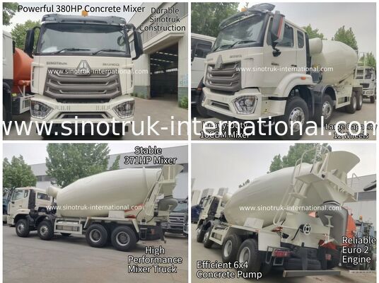 Wysoka moc 371 KM Niskie zużycie paliwa HOWO Mixer Truck LHD 6×4 10 kół
