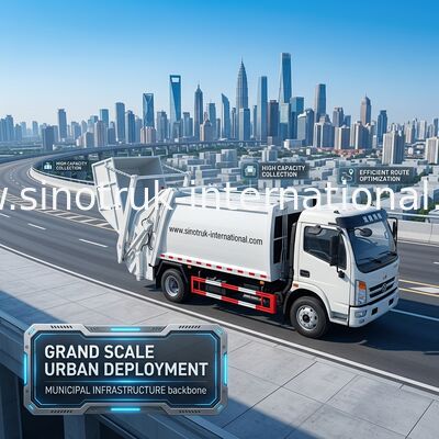 RHD 4X2 Garbage Collection Truck, Commercial Trash Compactor Truck 6CBM