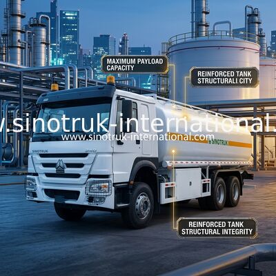 Sinotruk Howo 20CBM Cisterna paliwowa 10 Koła 340KM 6 × 4 Wielokrotne przedziały