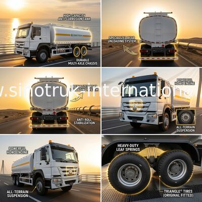 HOWO 6*4 340KW silnik Weichai, 25CBM ciężarówka z czołgami oleju