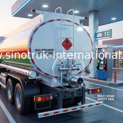 SINOTRUK HOWO Czerwony 380KW 8×4 12 kołowy ciężarówka z czołgami oleju o dużej pojemności