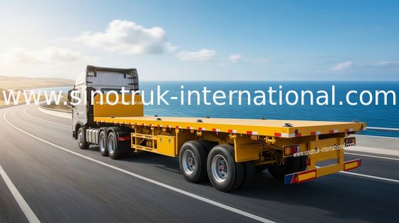 SINOTRUK Mn Steel 3 Axle Flatbed Cargo Full Trailer