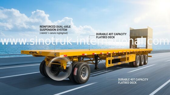 Platforma 28T z pełną przyczepą ABS z przednim hakiem HOWO Cargo