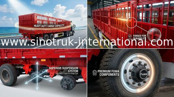 SINOTRUK Flat Bed Naczepa Ciężarówka Do kontenerów transportowych Ładunek masowy