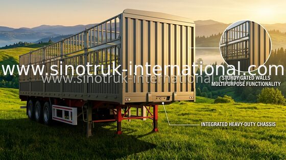 Dropside Commercial Truck Trailer CIMC 3 Axles 30-60 Tons 13-16m