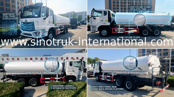 Sinotruk Howo Sprinkler Cisterna z wodą 10-25CBM 6 X 4 N7