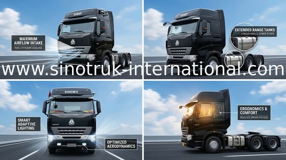 SINOTRUK HOWO A7 International ciągnik siodłowy RHD, przyczepa z głową ciągnika