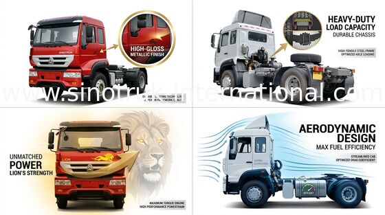 SINOTRUK Golden Prince Tractor Truck 4X2 Euro2 266HP 18T ZZ4181M3611W