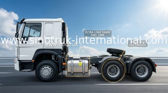 Sinotruk Howo Ciągnik siodłowy Lhd 10 kół 400 KM 6 × 4 HW76 Biały