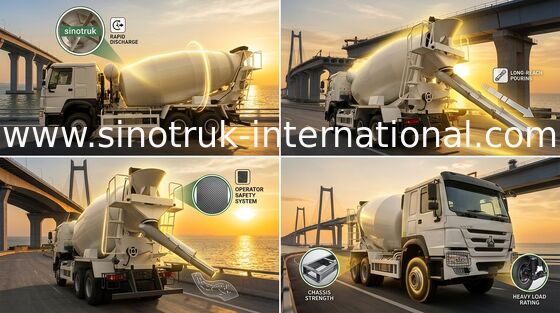 Samochód ciężarowy do betonu HOWO SINOTRUK 10CBM 371KM 6x4 LHD Stabilny i wydajny