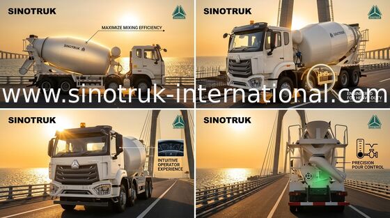 Betoniarka HOWO SINOTRUK Biała 10CBM 380KM 8X4 RHD
