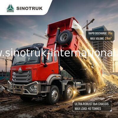 Red Square-Bucket Dumper (27CBM, 8×4, 371HP): Kluczowe zalety szybkiego wyładowania materiału