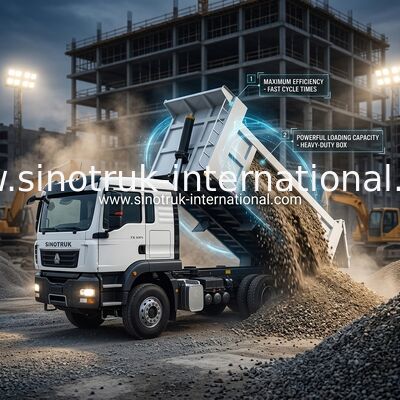 Podwozie wywrotki SINOTRUK TX z silnikiem 371 KM, ładownością 30-40 ton i opcjonalnym LHD / RHD