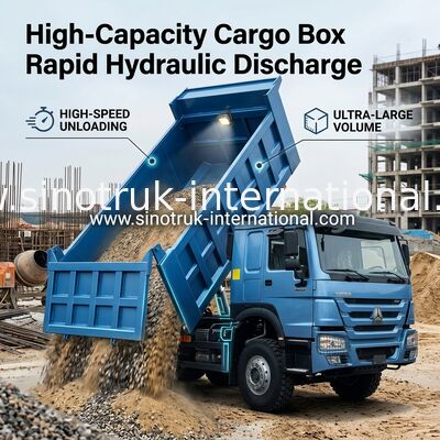 380KW Sinotruk Howo 8x4 Dump Truck 12 kół HW76 ZZ3317V3567B1R RHD Elegant Blue
