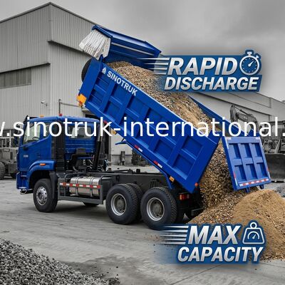 Wszechstronny, potężny, HOWO 6x4 380KW, niebieski ciężarówka z 20CBM kwadratową skrzynką ładunkową i wodoodporną płytką.