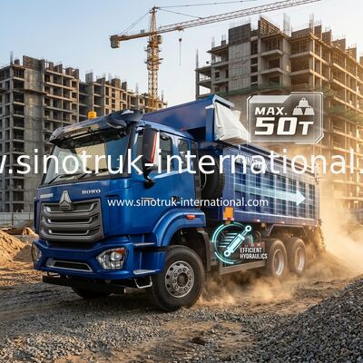 SINOTRUK HOHAN NEW HOWO 30 - 40 ton RHD 10 kół Tarpaulin dla budownictwa Błękitny Wysokiej wydajności Podnoszenie i rozładunek