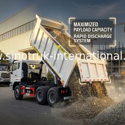 Sinotruk Howo / Hohan 6×4 Wyrzucacz 10 kół Czterokątny Kargowiec 20CBM Biały Kolor