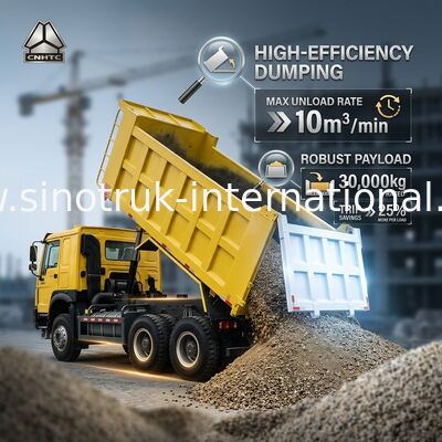 Sinotruk Howo Dump Truck 6 × 4 Lhd 10 Koła 20CBM Cargo Box Opony górnicze