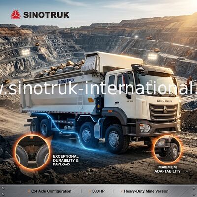 Sinotruk Hohan Nowy HOWO Wyrzucacz N7 6 × 4 10 Koła 380KM RHD U Typ Automatyczny Tarpaulin