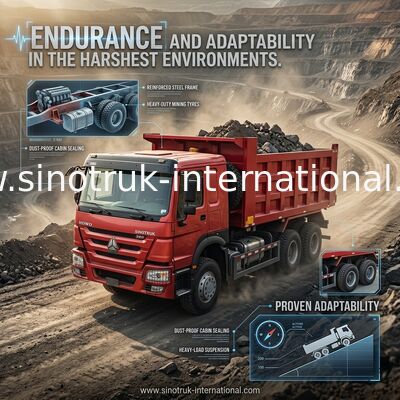 SINOTRUK HOWO 380KW LHD Dump Truck 6X4 RED