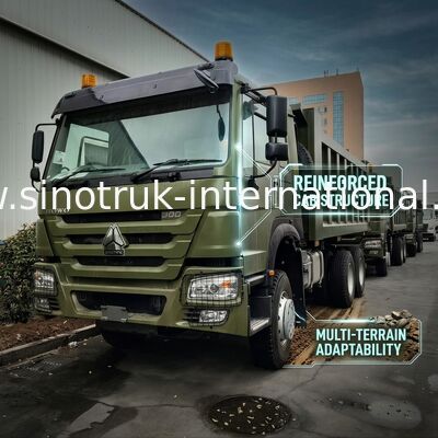SINOTRUK HOWO 400KW Green Tipper Dump Truck RHD 6×4 12 kół Wysoka moc konna
