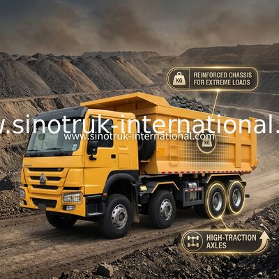 Sinotruk Howo Dump Truck 8 × 4 Lhd 12 kół U-formatowy