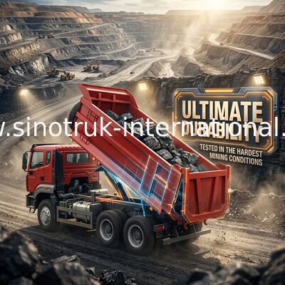 SINOTRUK HOWO N7 Wyrzucacz 6 × 4 10 kół 380 KM Do eksportu Typ U Łatwe do rozładunku