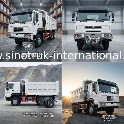 Sinotruk Howo Traktor z wywrotem 6 × 6 z napędem na wszystkie koła 10 Koła 380KM