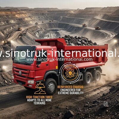 Sinotruk Howo Traktor z wywrotem 380KM 6 × 4 20CBM U Typ Box 10 Koła