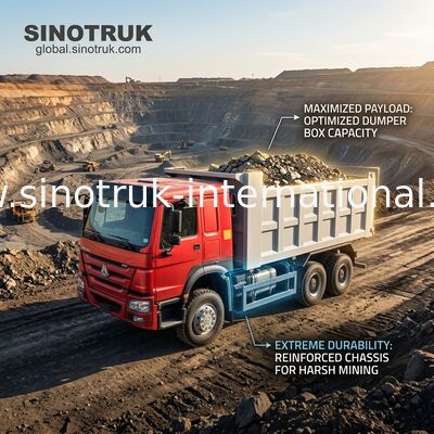 Sinotruk Howo Tramwaj z odchylaczami 400KM 6 × 4 20CBM Front Lifting Hydraulic Cylinder