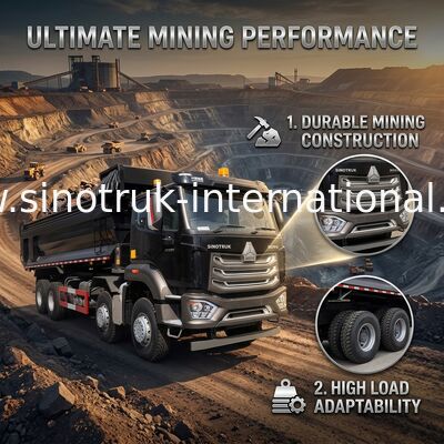 SINOTRUK HOHAN 8×4 Czarna Wywrotka Wywrotka Do Budownictwa