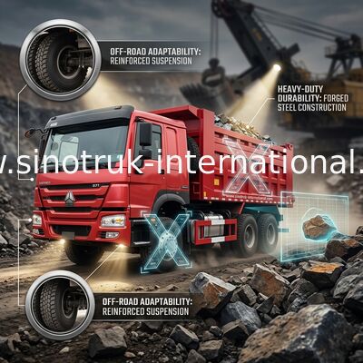 WYWROTKA RED SINOTRUK HOWO 371KM 6x4 LHD
